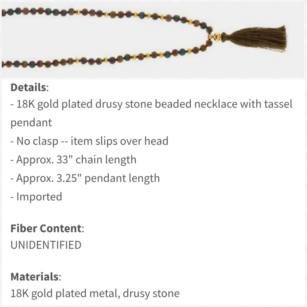 Gorjana Hannah Druzy Tassel Necklace - Picture 6 of 6